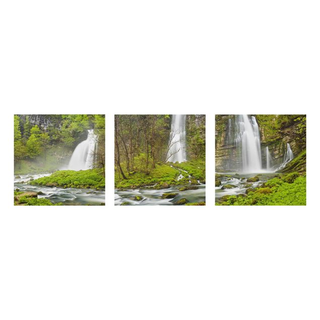 Glasbild Landschaften Wasserfälle Cascade de Flumen