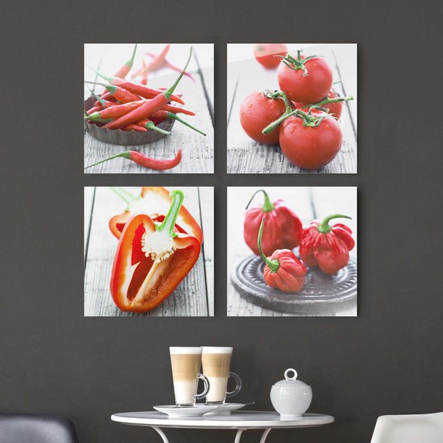 Wandbilder Glas XXL Rotes Gemüse