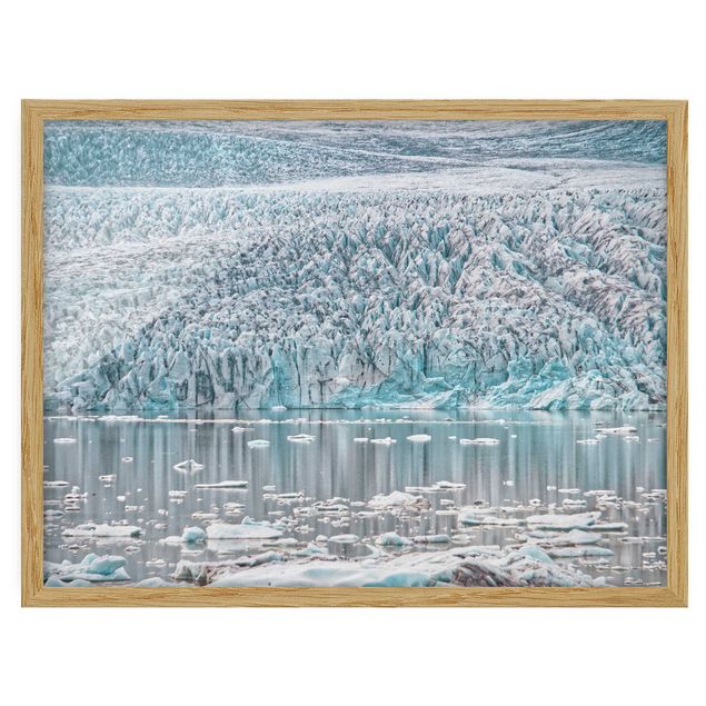 Bild mit Rahmen - Gletscher auf Island - Querformat