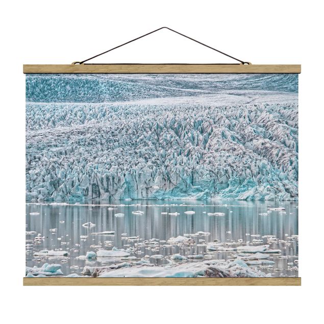 Stoffbild mit Posterleisten - Gletscher auf Island - Querformat 4:3