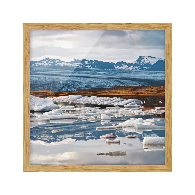 Bild mit Rahmen - Gletscherlagune - Quadrat