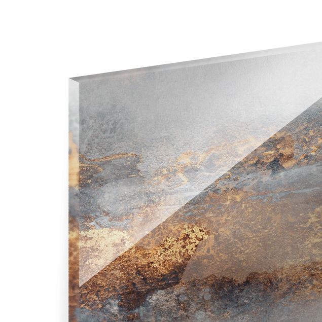 Glasbilder Gold-Grauer Nebel