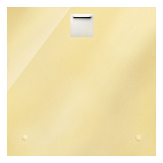 Glasbild - Gold - Palmenblatt auf Schwarz - Quadrat 1:1