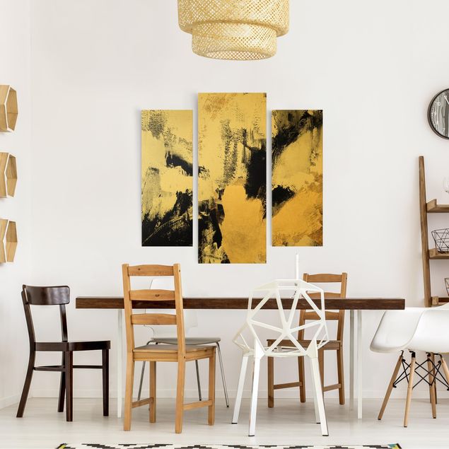 Leinwandbilder Wohnzimmer modern Gold Collage