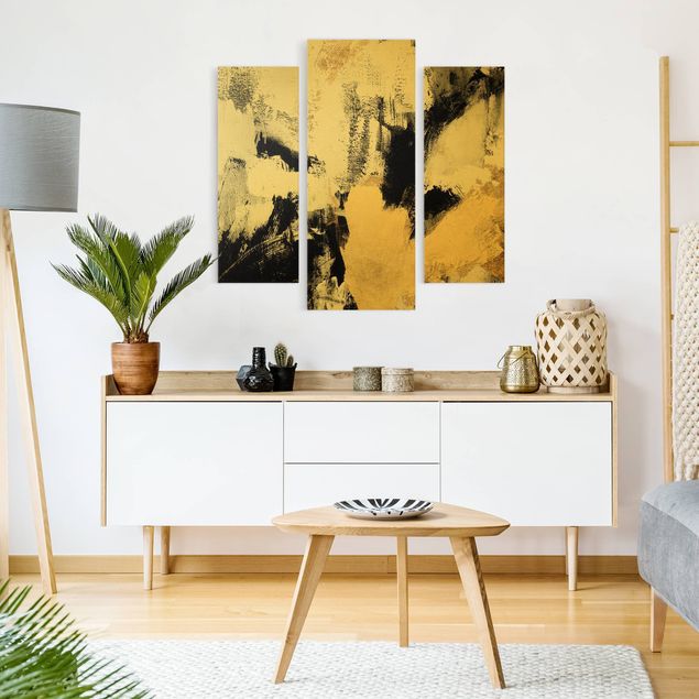 Leinwandbilder Wohnzimmer modern Gold Collage