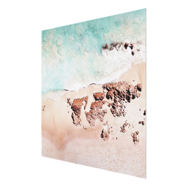 Glasbild - Golden Rose Beach - Quadrat