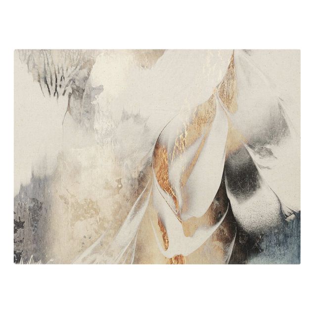 Kunstdrucke auf Leinwand Goldene abstrakte Wintermalerei
