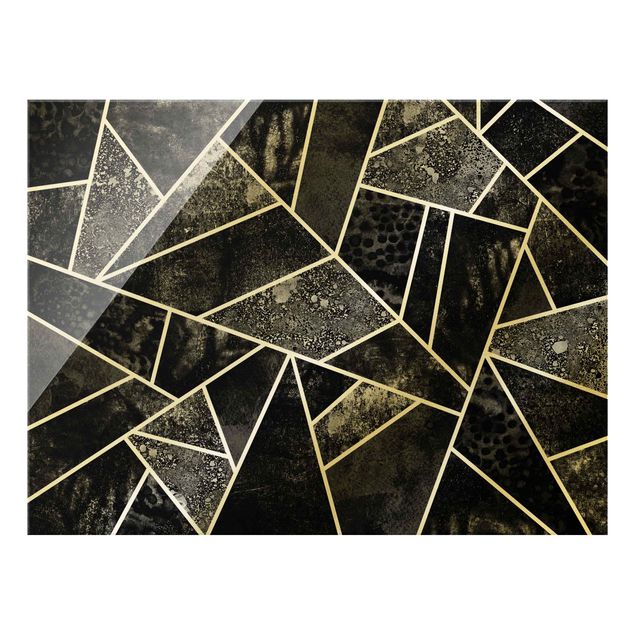 Wandbilder Goldene Geometrie - Graue Dreiecke