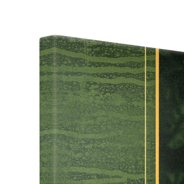 Moderne Leinwandbilder Wohnzimmer Goldene Geometrie - Smaragd