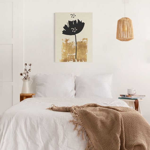 Leinwandbilder Wohnzimmer modern Goldene Mohn Blume