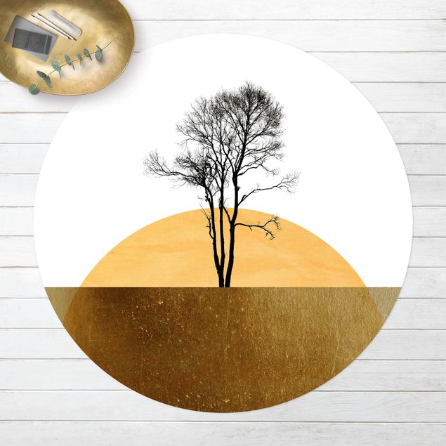 Teppiche Goldene Sonne mit Baum