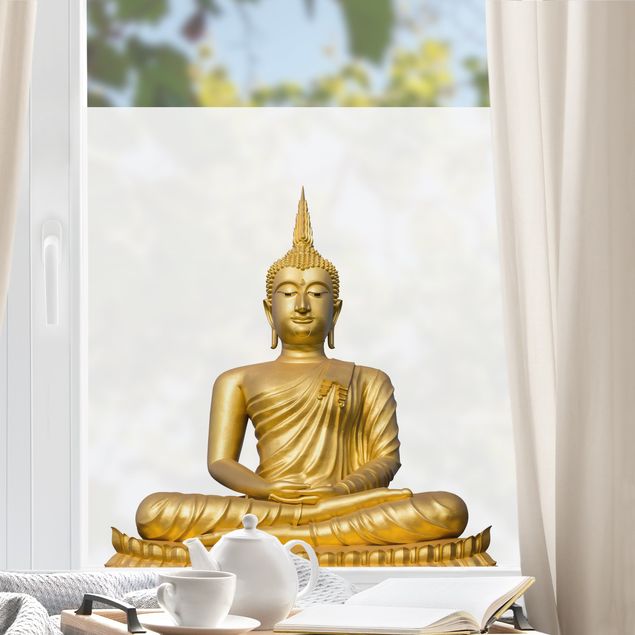 Fensterfolie Farbig Goldener Buddha