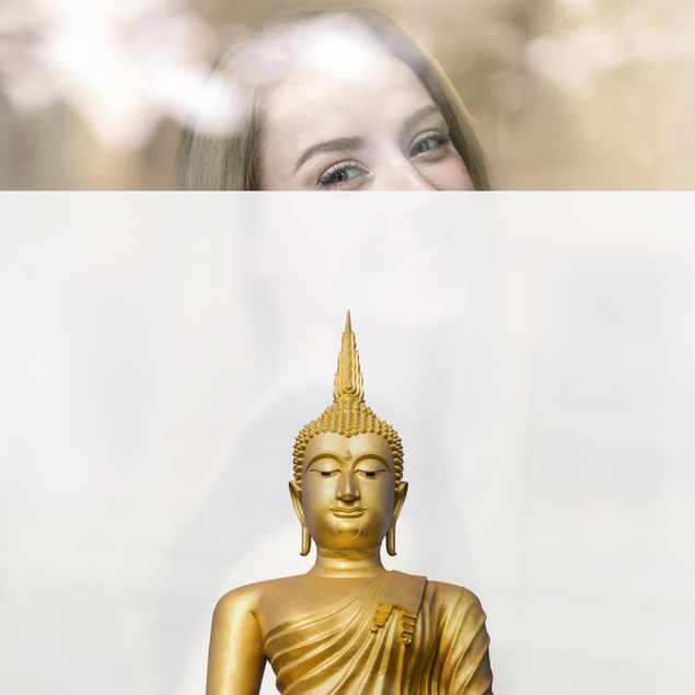 Fensterfolie Goldener Buddha