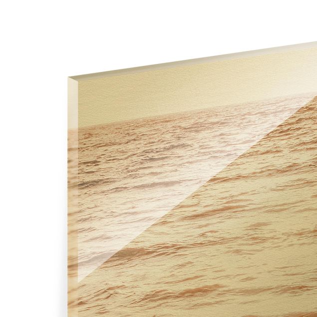 Glasbild - Goldener Strand - Hochformat