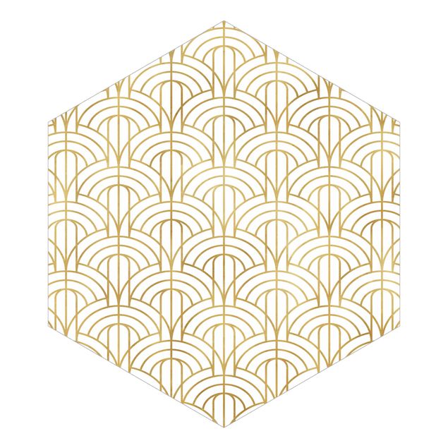 Fototapete modern Goldenes Art Deco Muster XXL