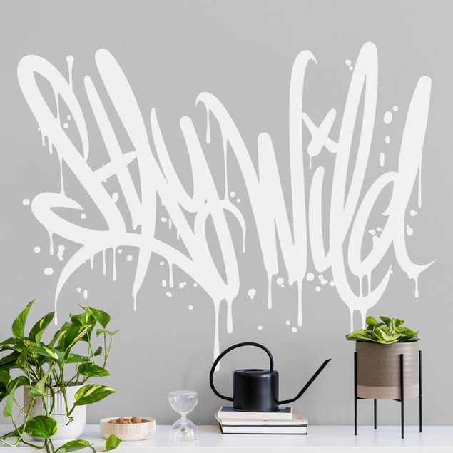 Wandaufkleber Graffiti Art Stay Wild