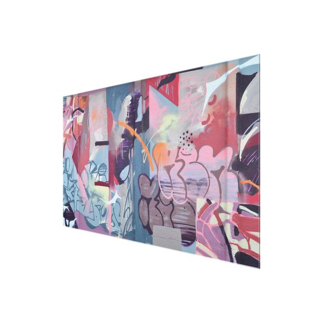 Glasbild - Graffiti Wand - Querformat