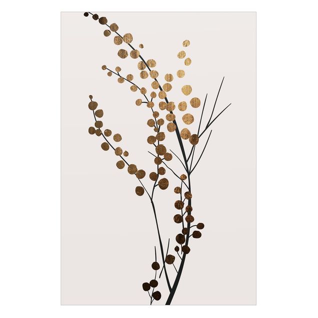 Selbstklebende Fensterbilder Grafische Pflanzenwelt - Beeren Gold