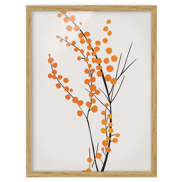 Gerahmte Bilder Grafische Pflanzenwelt - Beeren Orange