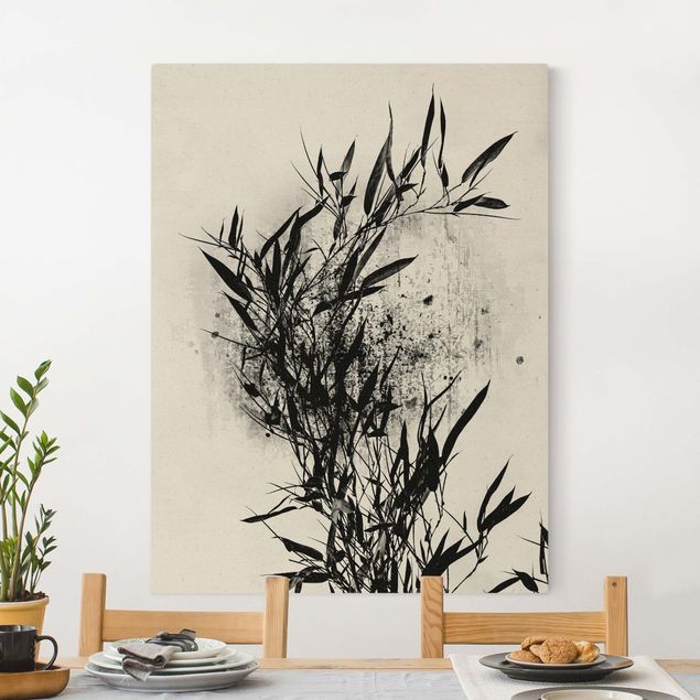 Wandbilder XXL Grafische Pflanzenwelt - Schwarzer Bambus