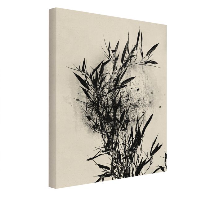 Wandbilder Wohnzimmer modern Grafische Pflanzenwelt - Schwarzer Bambus