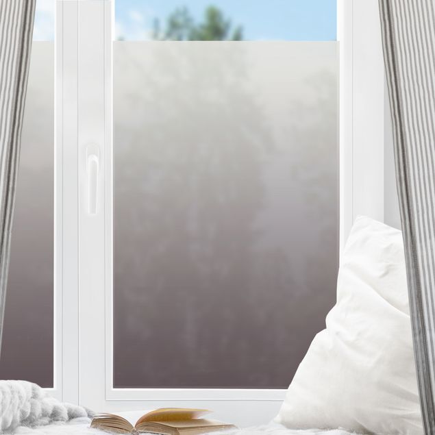 Fensterfolie Wohnzimmer Grau-Lila Farbverlauf