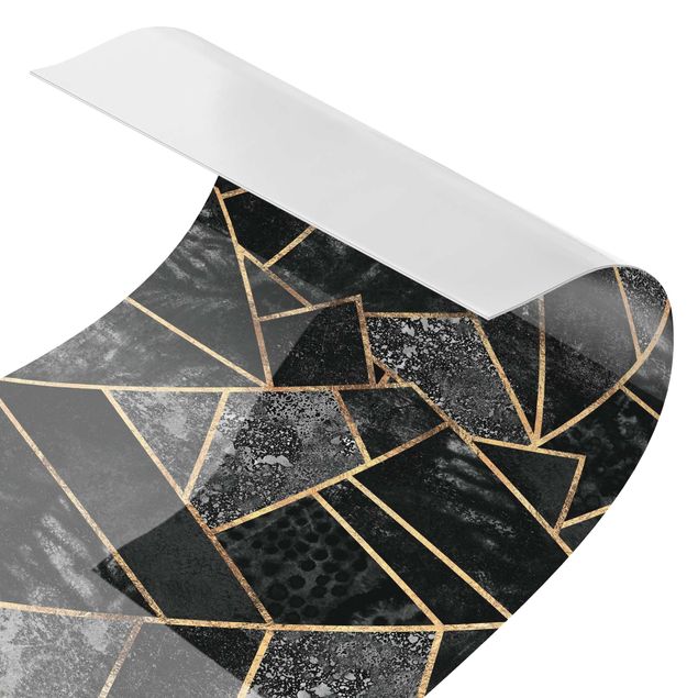 Küchenrückwand Glas Muster Graue Dreiecke Gold II