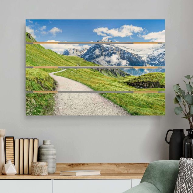 Holzbilder Landschaften Grindelwald Panorama