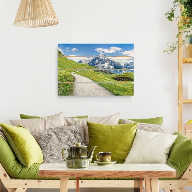 Moderne Holzbilder Grindelwald Panorama