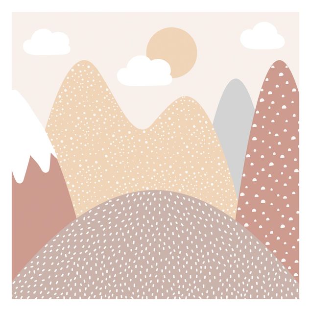 Fototapete - Große Berge mit Muster
