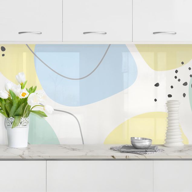 Küchenrückwände Platte Große geometrische Formen - Pastell