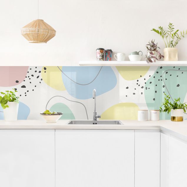 Küchenrückwand Muster Große geometrische Formen - Pastell