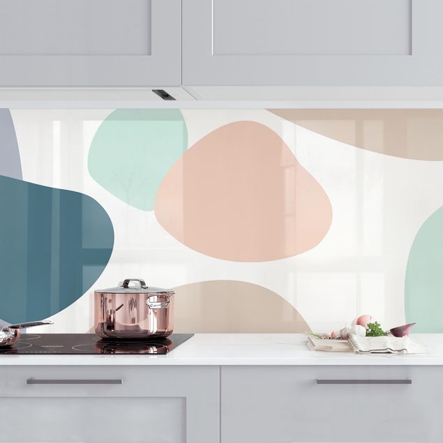 Küchenrückwände Platte Große kreisförmige Elemente - Pastell