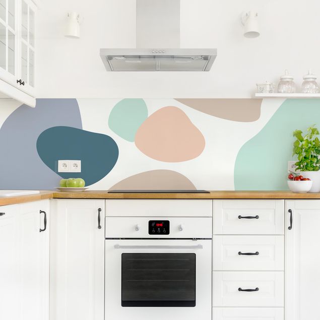 Muster Küchenrückwand Glas Große kreisförmige Elemente - Pastell