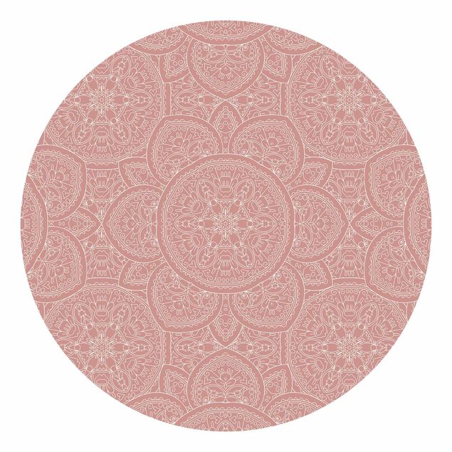 Tapeten Große Mandala Muster in Altrosa