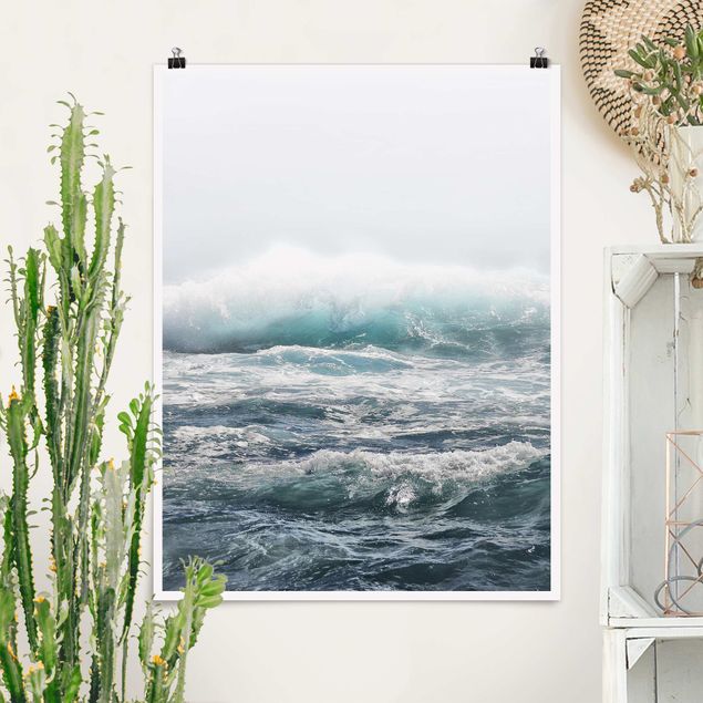 Natur Poster Große Welle Hawaii