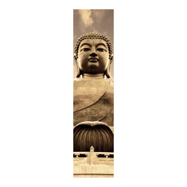 Schiebegardinen Schiene 3-läufig Großer Buddha Sepia