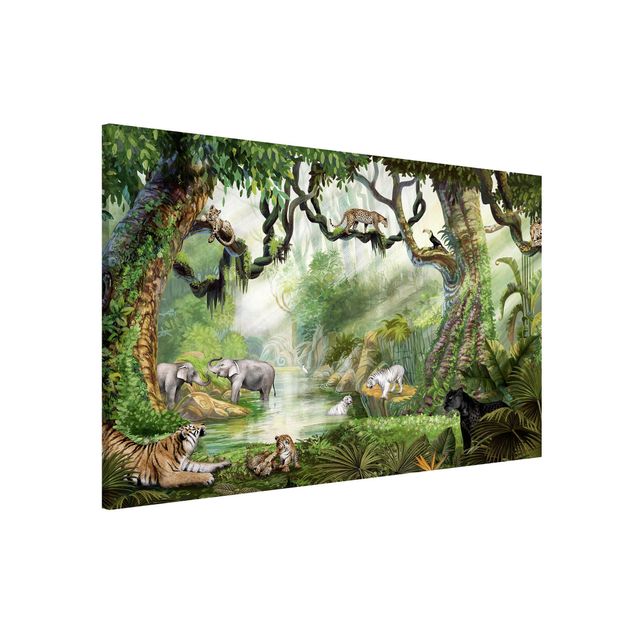 Wandbilder Tiere Großkatzen an der Dschungeloase