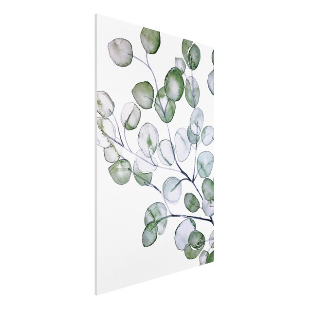 Forex Fine Art Print - Grünes Aquarell Eukalyptuszweig - Hochformat 2:3