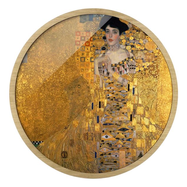 Rundes Gerahmtes Bild - Gustav Klimt - Adele Bloch-Bauer I