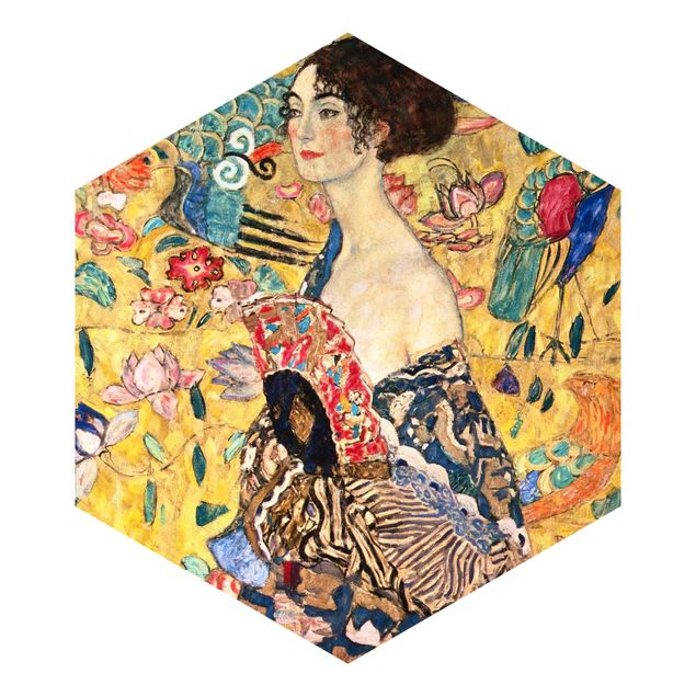 Fototapete Gustav Klimt - Dame mit Fächer
