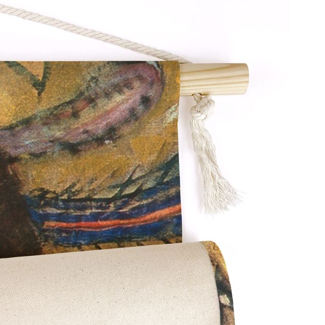 Wandbehang Kunst Gustav Klimt - Dame mit Fächer