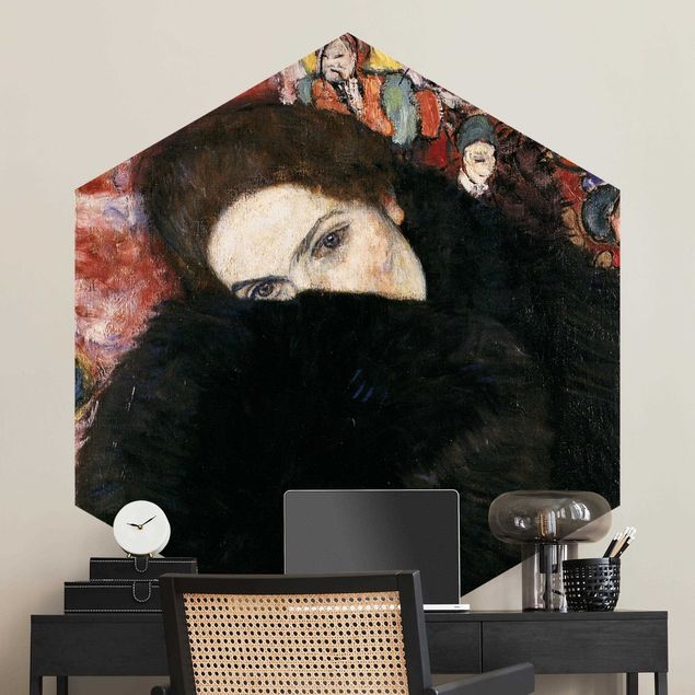Fototapete modern Gustav Klimt - Dame mit Muff
