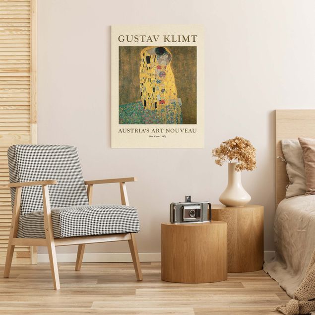 Moderne Leinwandbilder Wohnzimmer Gustav Klimt - Der Kuß - Museumsedition