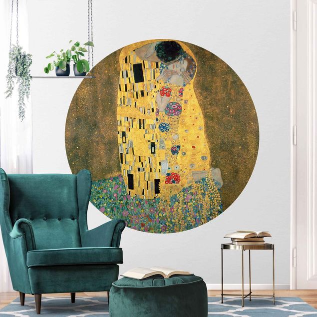 runde Fototapete Gustav Klimt - Der Kuß