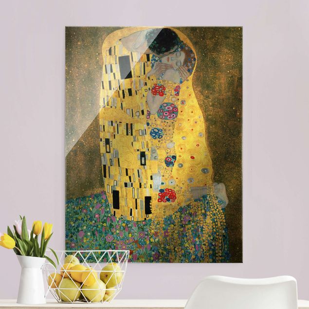 Wandbilder Glas XXL Gustav Klimt - Der Kuß