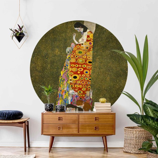 Fototapete rund Gustav Klimt - Die Hoffnung II