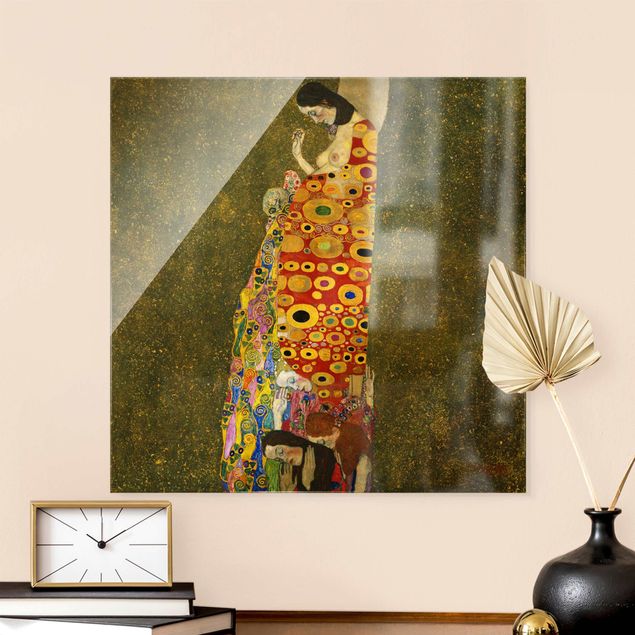 Glasbilder XXL Gustav Klimt - Die Hoffnung II