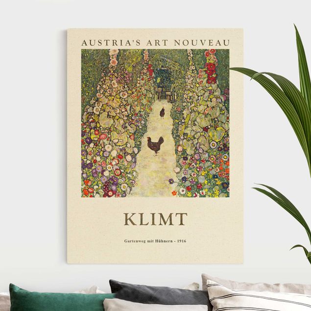 Leinwandbilder XXL Gustav Klimt - Gartenweg mit Hühnern - Museumsedition