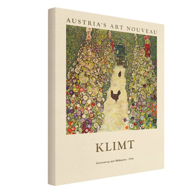 Leinwand Kunstdruck Gustav Klimt - Gartenweg mit Hühnern - Museumsedition